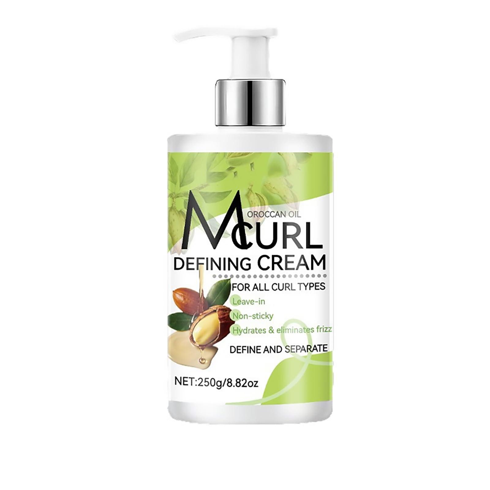 Curl Defining Cream,NoRinse LongLasting Curl Cream for Curly Hair Prevents Frizz, Moisturizing, Smoothing for Curly & Wavy Hai