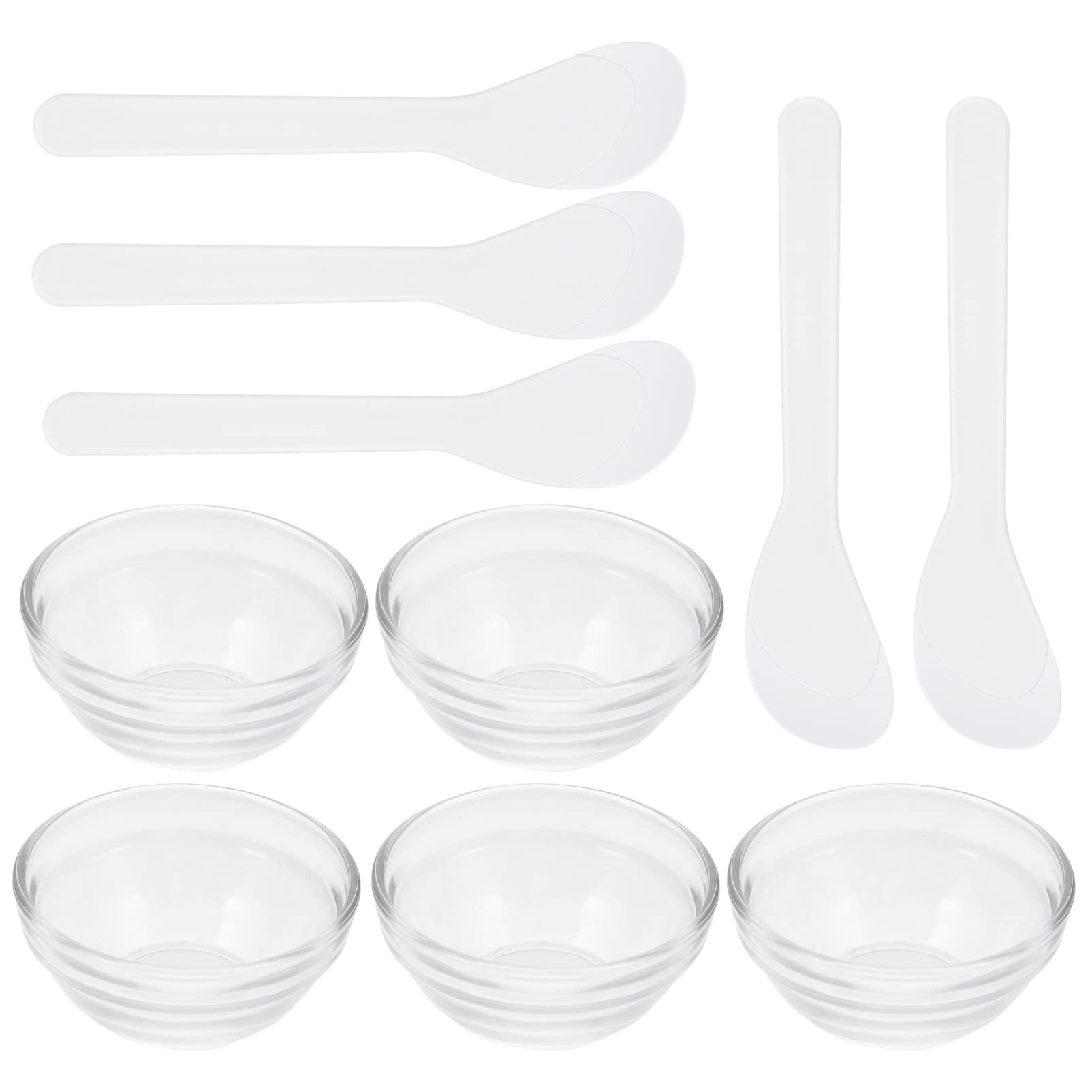 Beaupretty 1 Set Facial Masks Mixing Stirring Bowl with 5 Brushes Sticks Bowls Mixing Stick SPA Cosmetic Beauty Tool