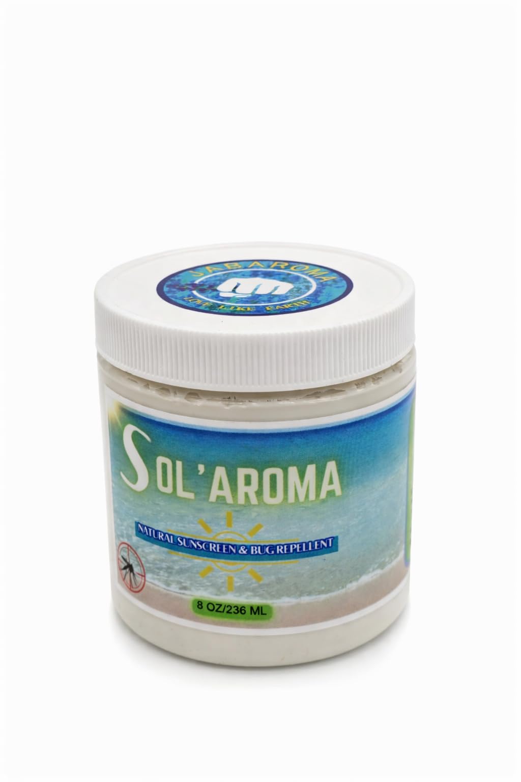 JABAROMA SolAroma All Natural SPF 30 Sunscreen, Zinc Oxide Mineral, 8oz, ReefSafe, Shea Butter