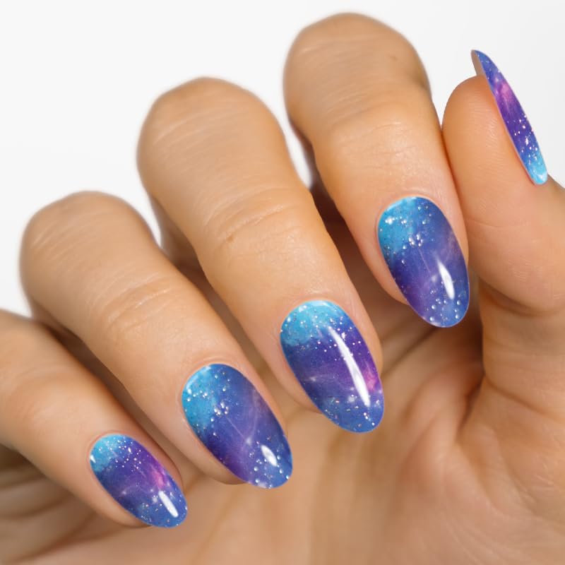 Moyou London Semi Cured Gel Nail Strips - 20 Pcs. Nail Wraps For Salon-Quality Manicure - Works With Any Uv Lamp - Easy To Apply