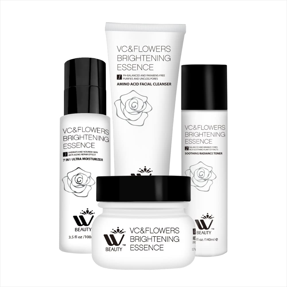 WBM Skincare Beauty Kit -Facial Cleanser & Facial Moisturizer for Sensitive Skin, Witch Hazel Facial Toner with Aloe Vera Formul