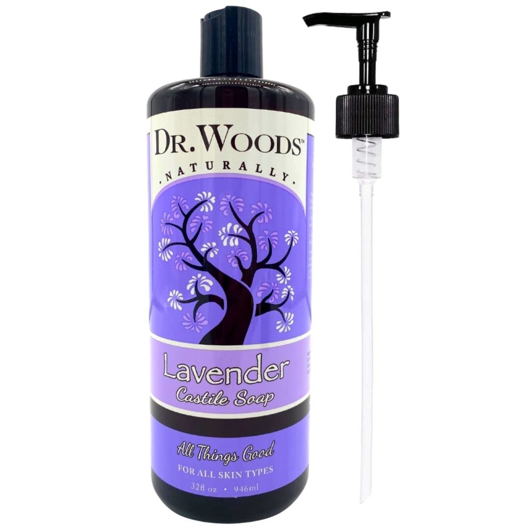 Dr. Woods Pure Lavender Liquid Castile Soap With Pump, 32 Ounce