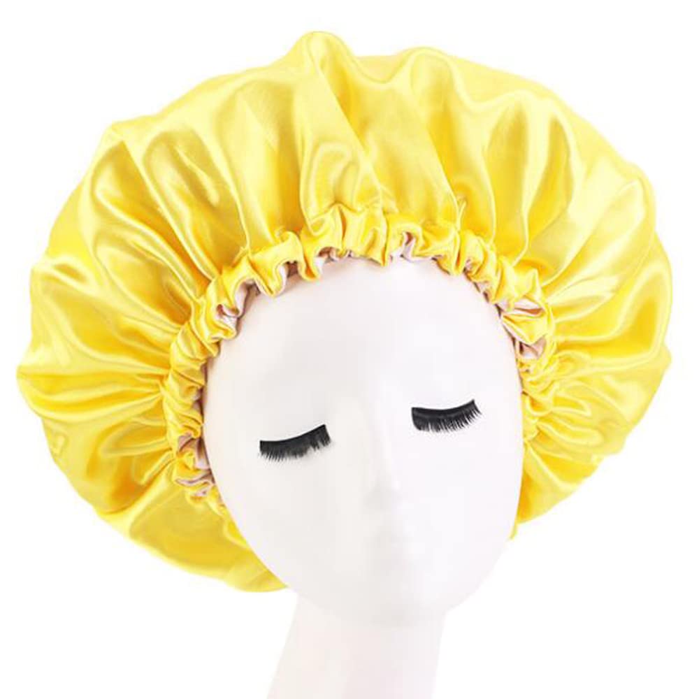 Satin Bonnet Silk Bonnet For Curly Hair Bonnet Braid Bonnet For Sleeping Bonnets For Women Large Double-Layer Adjustable