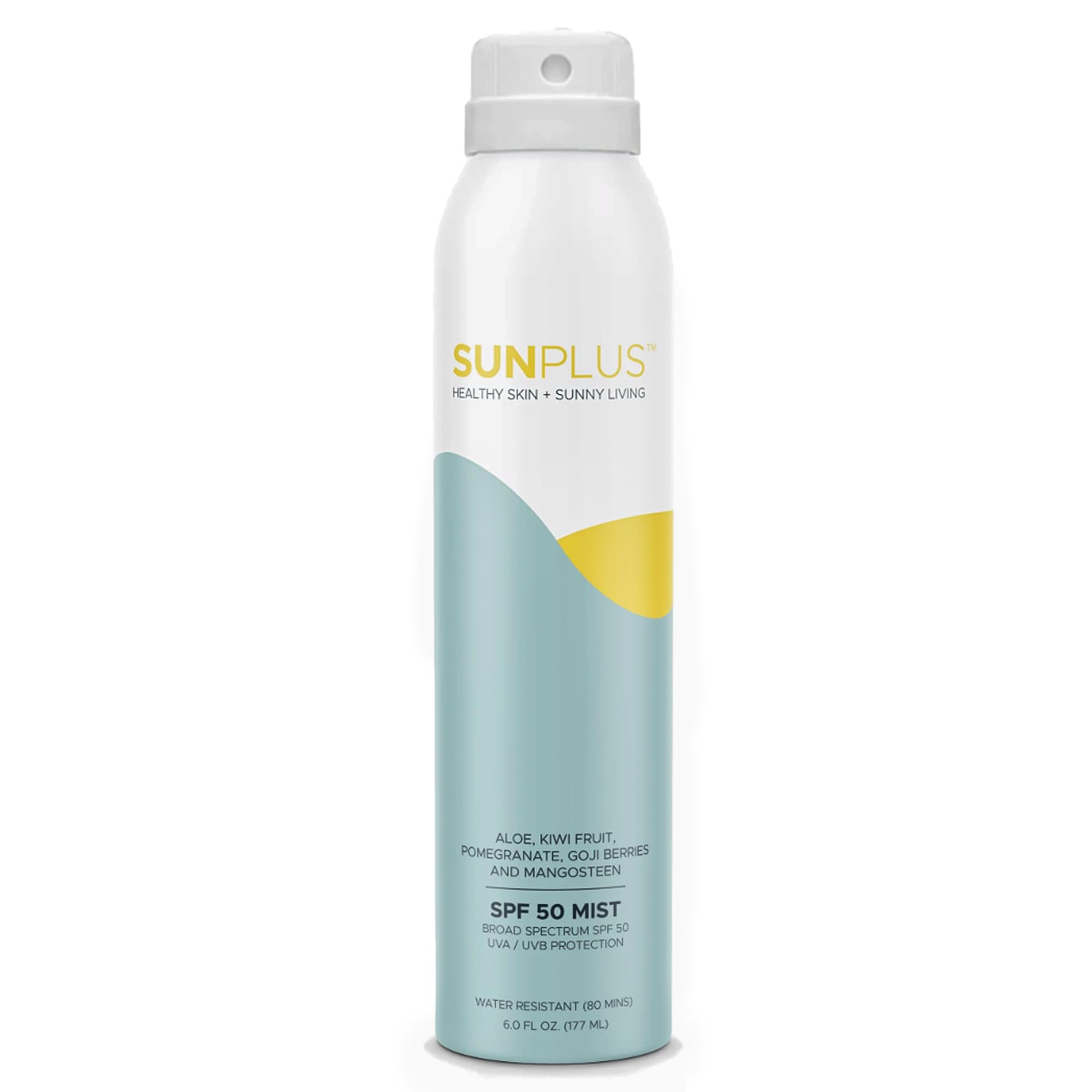 SUNPLUS SPF 30 Sunscreen Spray for Face & Body, Water Resistant, 6 oz