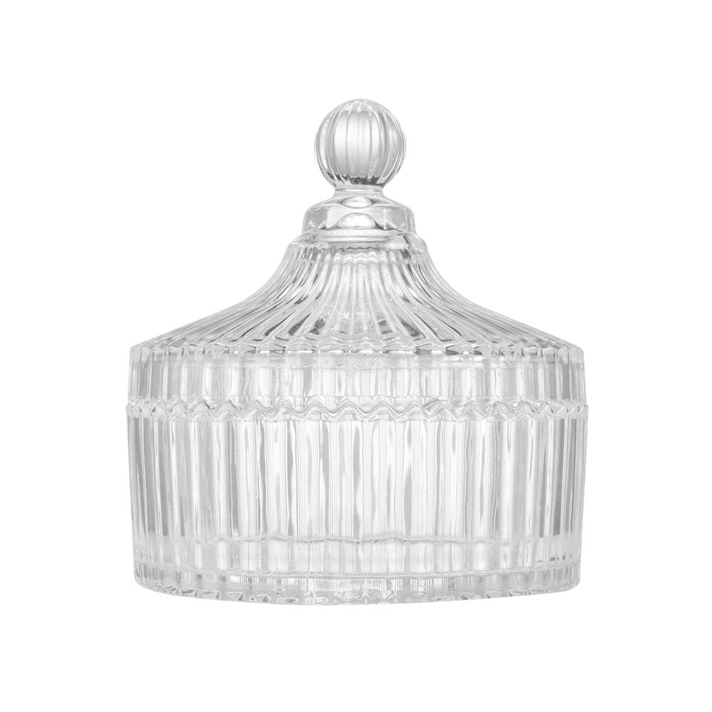 COSHINE Extra Large Body Powder Puff Dish, Powder Puff Crystal Container, Body Puff Jar, Puff not Including