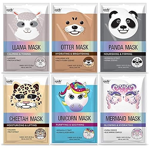 Epielle Character Sheet Masks  Animal Spa Mask  -For All Skin Types  Spa Gifts For Women, Birthday Party Gift For Her Kids, Girl