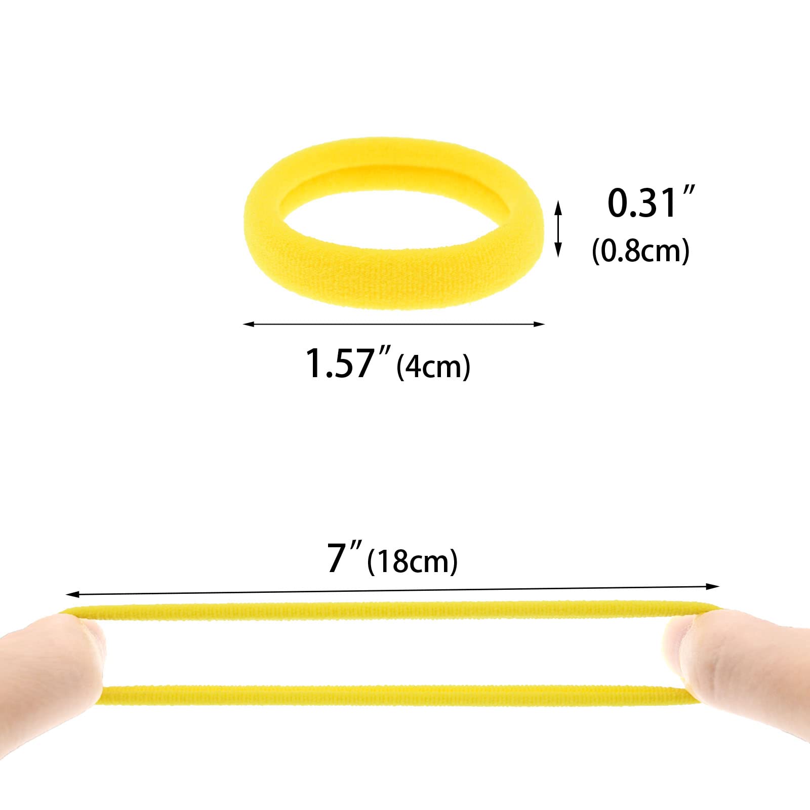 100 Pack Seamless Hair Ties For Women Girls Ponytail Holders For Thick Hair (Yellow)