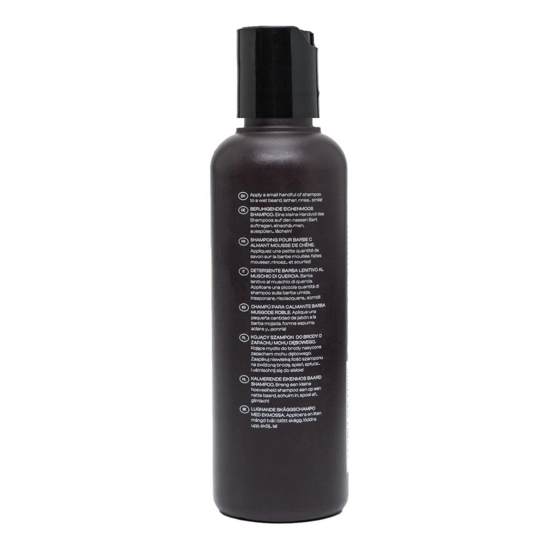 Men Rock Oak Moss Beard Wash - 100ml Soothing Formula for Softening & Moisturizing Beard, Reduces Itch & Dandruff, Hydrates Skin