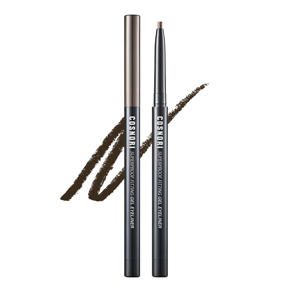 Cosnori Super Proof Fitting Gel Eyeliner 03 Walnut Brown - Smudge-Proof, Longwear Eyeliner Pencil, Soft Drawing 2Mm Ultra-Slim P