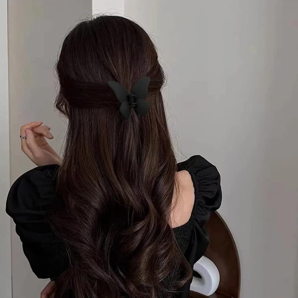Atoden Butterfly Hair Clips For Women And Girls - 4 Pcs Nonslip Matte Jaw Clips, Gifts For Thin To Medium Hair Accessories