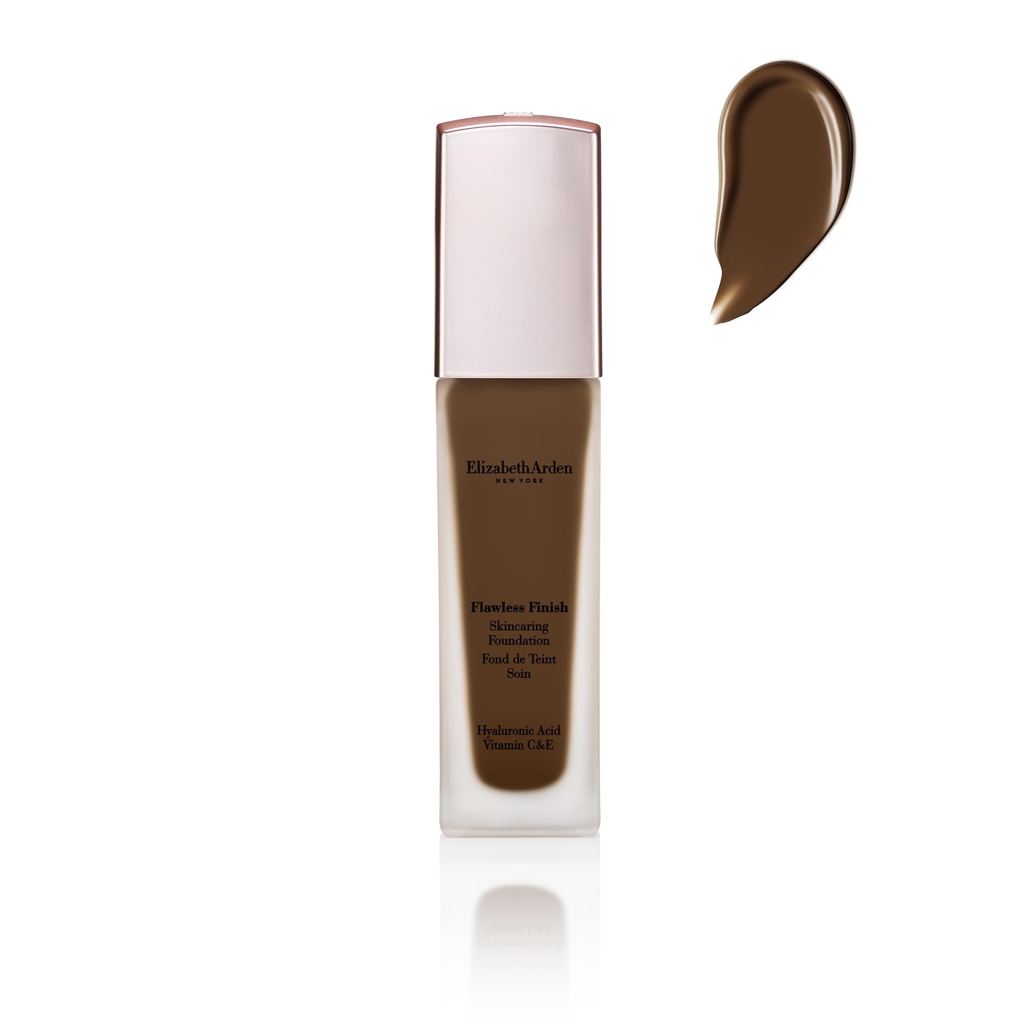Elizabeth Arden Flawless Finish Skincaring Foundation with Hyaluronic Acid, Vitamin C & E, 640N (Deep skin with neutral underton