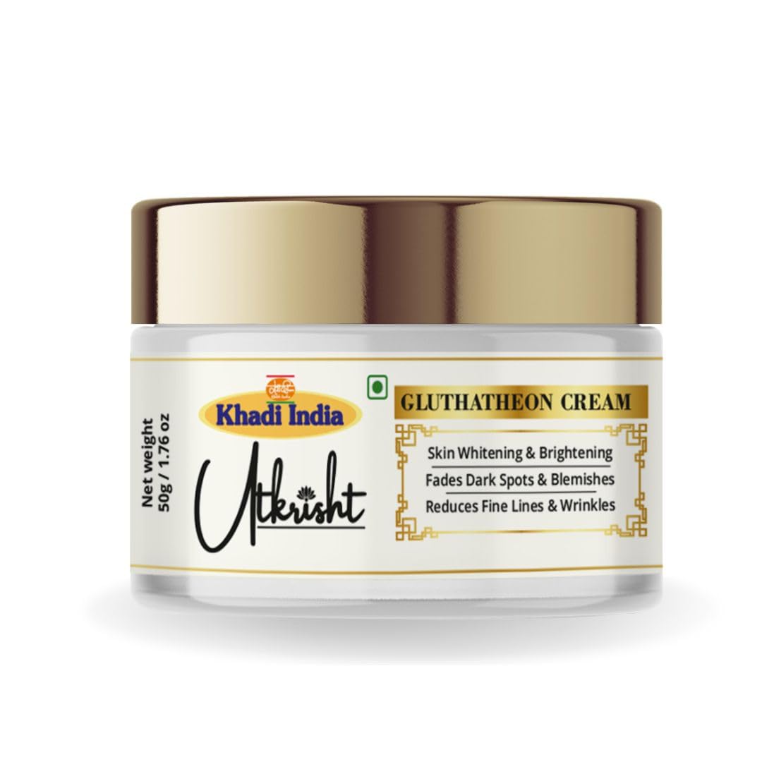 Utkrisht Khadi Glutathione Face Cream 50G | Infused With Shea Buttet & Jojoba Oil | For Fine Lines & Wrinkles | Natural Radiance