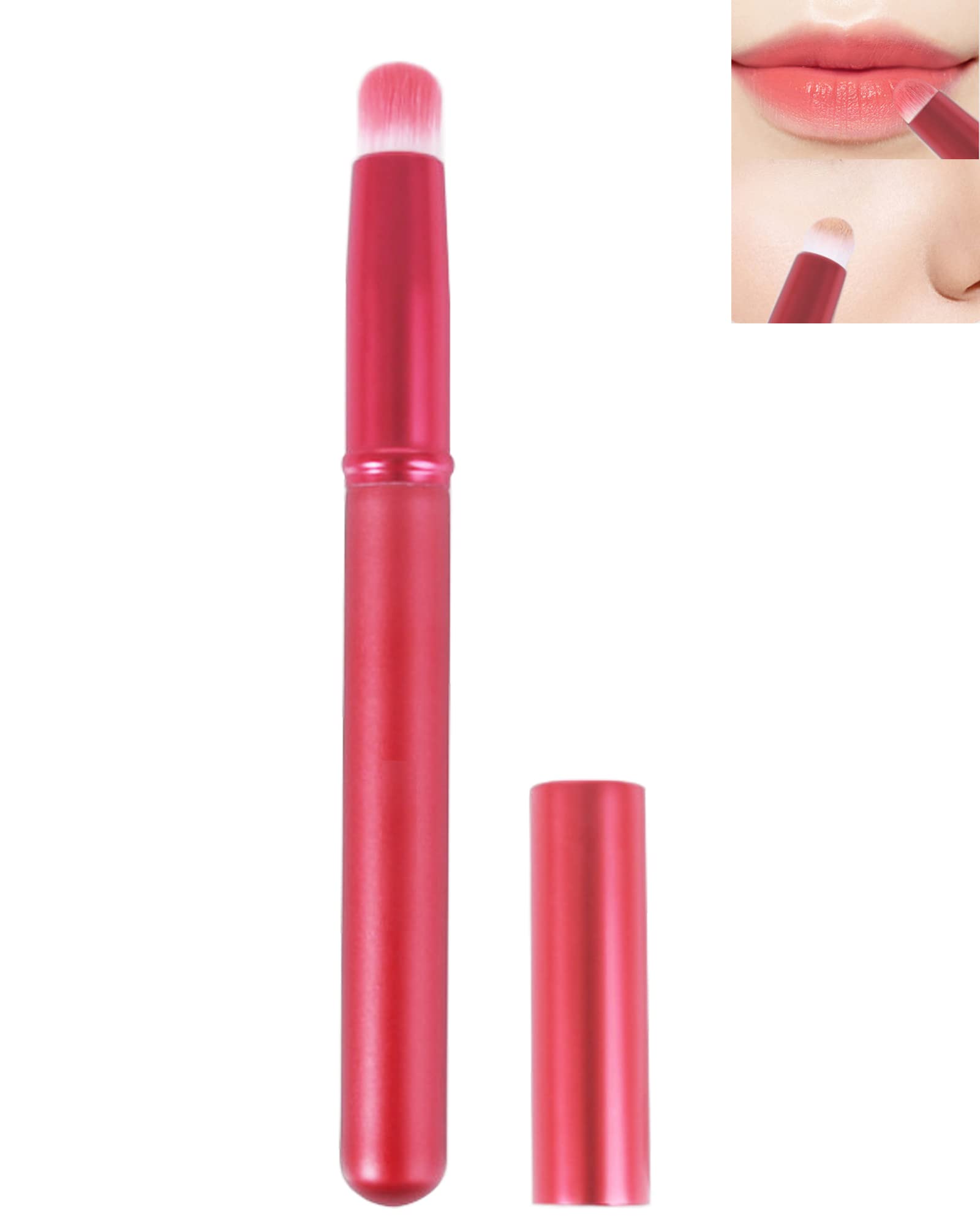 Lip Blending Brush with Lid, Lip Smudge Brush, Spot Concealer Brush, Professional Lip Smudge Brush for Lipstick Gloss Creams, Hy