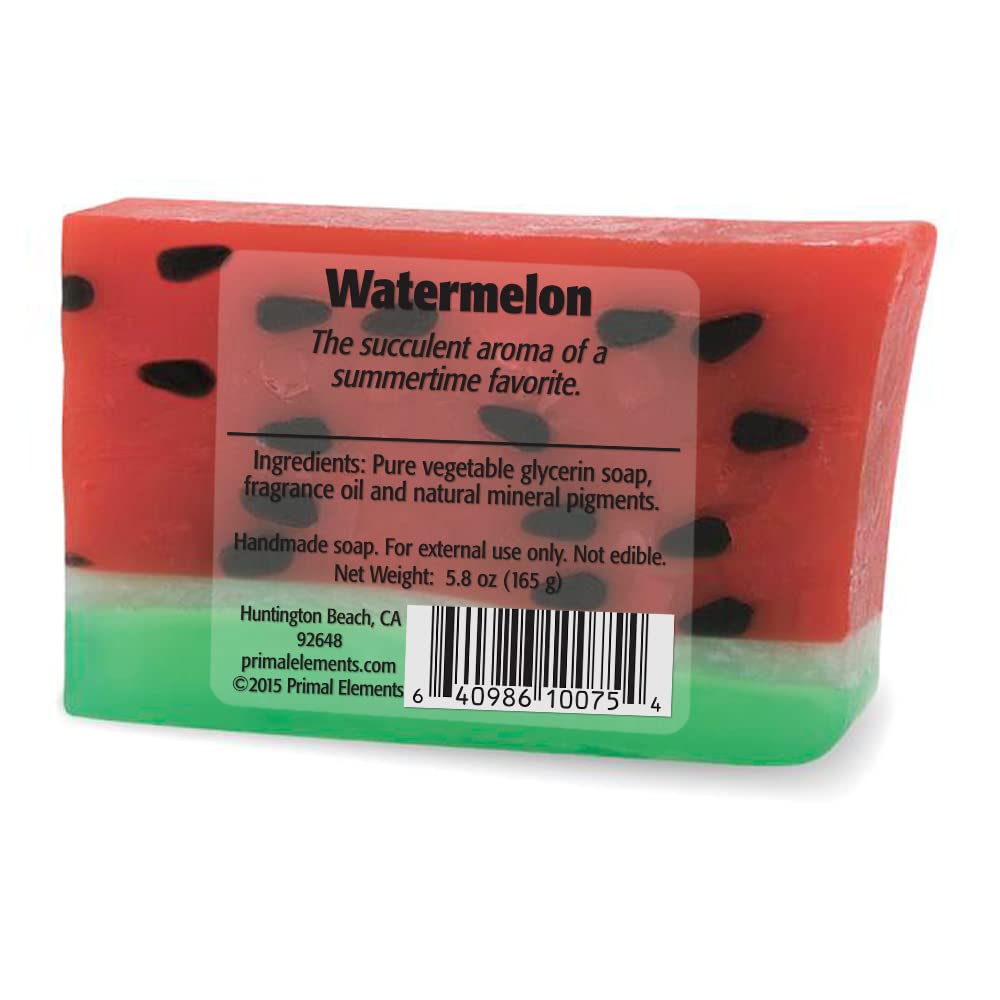 Primal Elements Bar Soap In Shrink Wrap, Watermelon, 6 Ounce