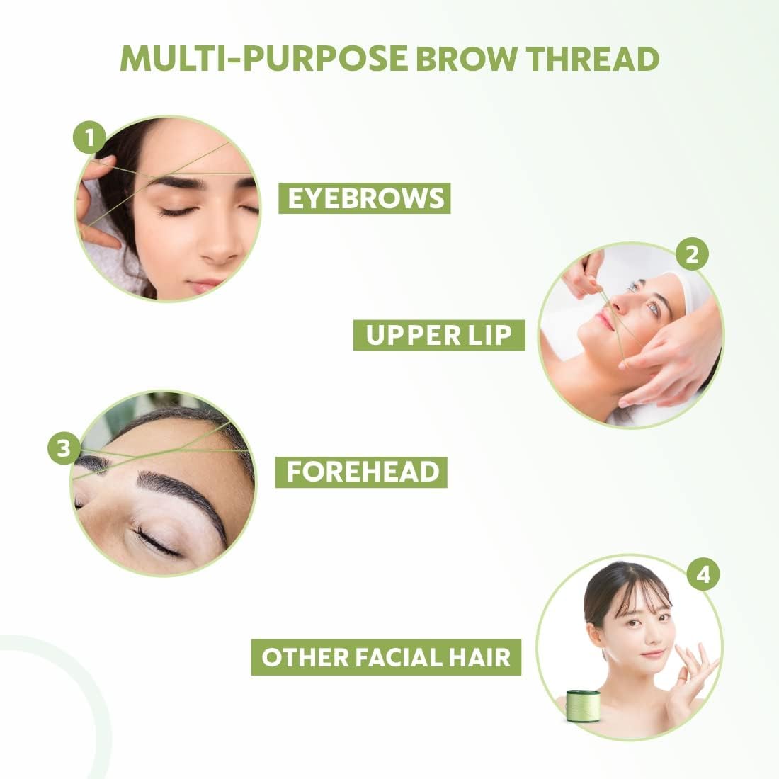 Mina Thread 1 Spool X 300M | Eyebrow Threading Thread | Organic Cotton Thread Pack Of 6