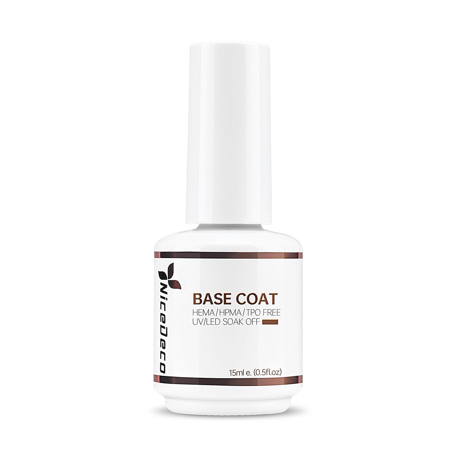 Nicedeco Gel Nail Polish Base Coat 15ml Soak Off Hema Free Long-Lasting DIY Home and Nail Salon