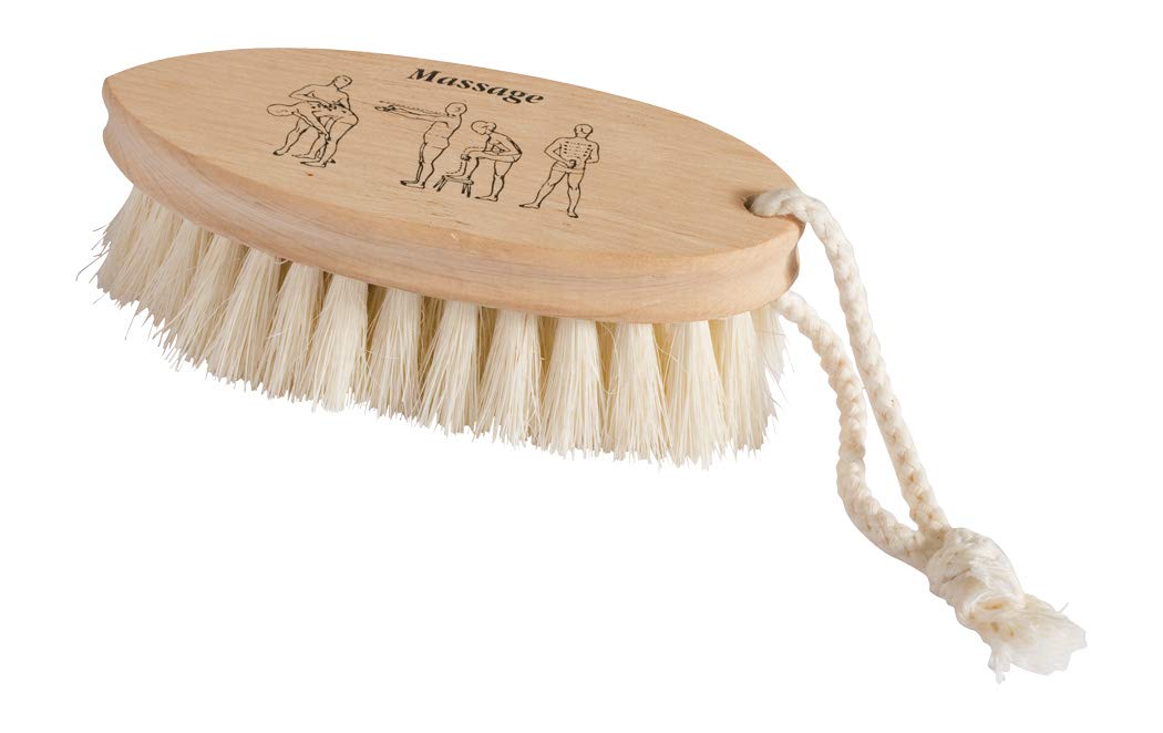 Redecker Tampico Fiber Dry Massage Brush with Untreated Beechwood Handle, 51/2Inches