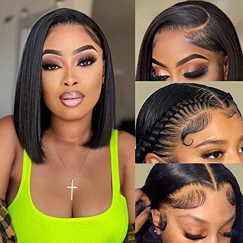Superfect Bob Wig Human Hair 13X4 Lace Front Wigs For Black Women Human Hair 180% Density Short Bob Wigs Hd Transparent Pre Pluc