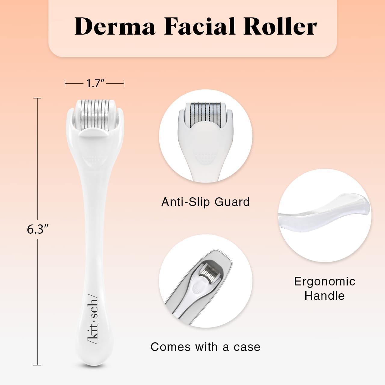 Kitsch Derma Roller For Face  Face Roller Skin Care Tools & Microdermabrasion Tool  Derma Roller  Facial Roller  Micro Roller 0.