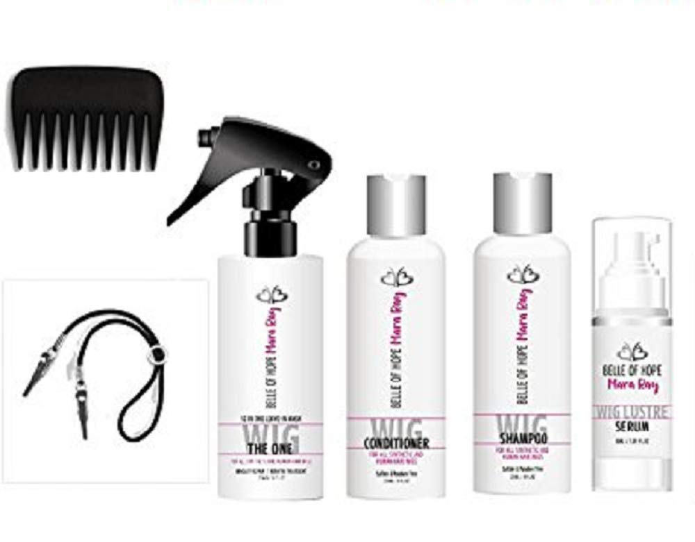 Mara Ray Luxury Hair Care Kits for Synthetic Wigs, Extensions, Toupees with Wide Tooth Comb (6PC Synthetic Luxury Kit)