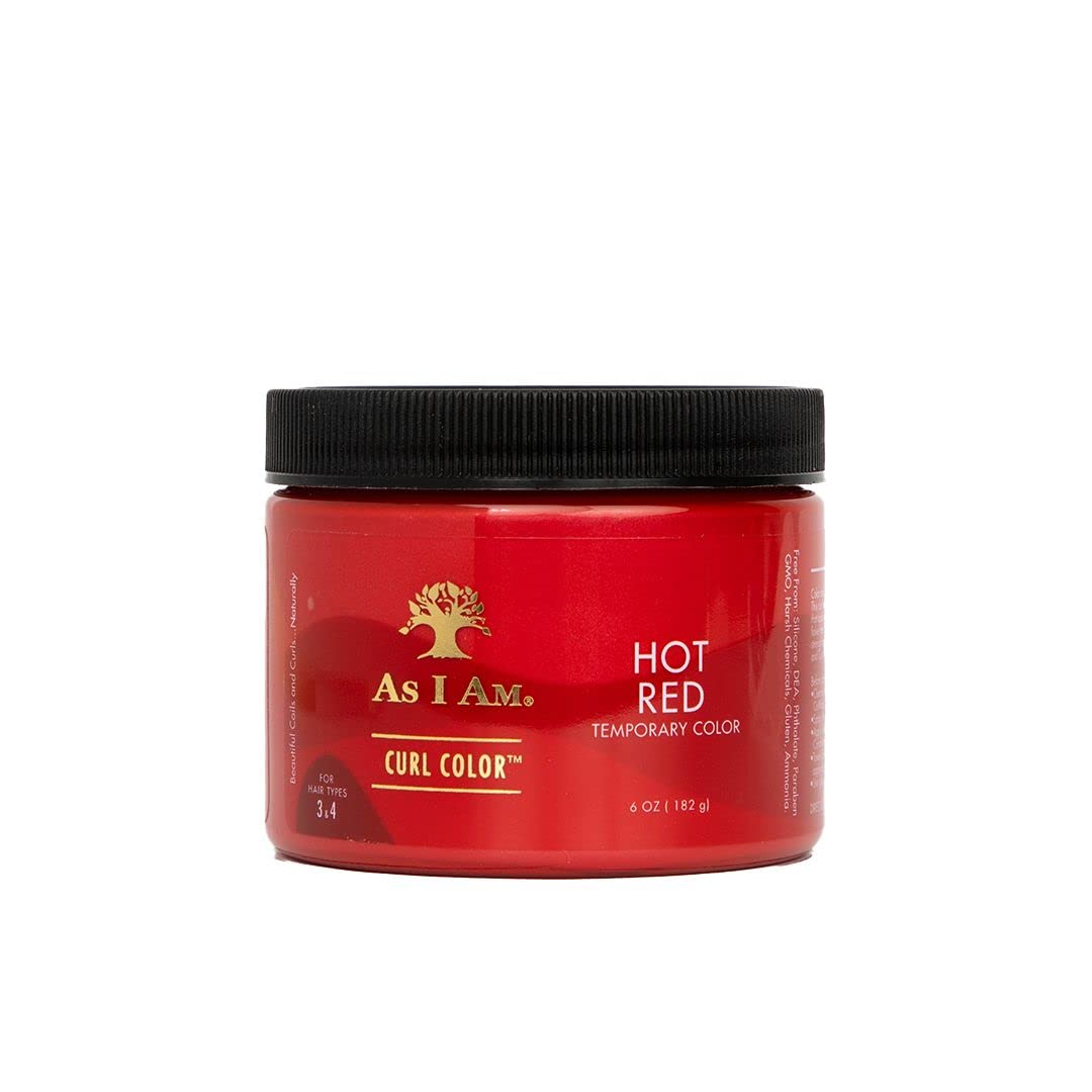 As I Am Curl Color - Hot Red - 6 ounce - Color & Curling Gel - Temporary Color - Medium Hold - Vegan & Cruelty Free