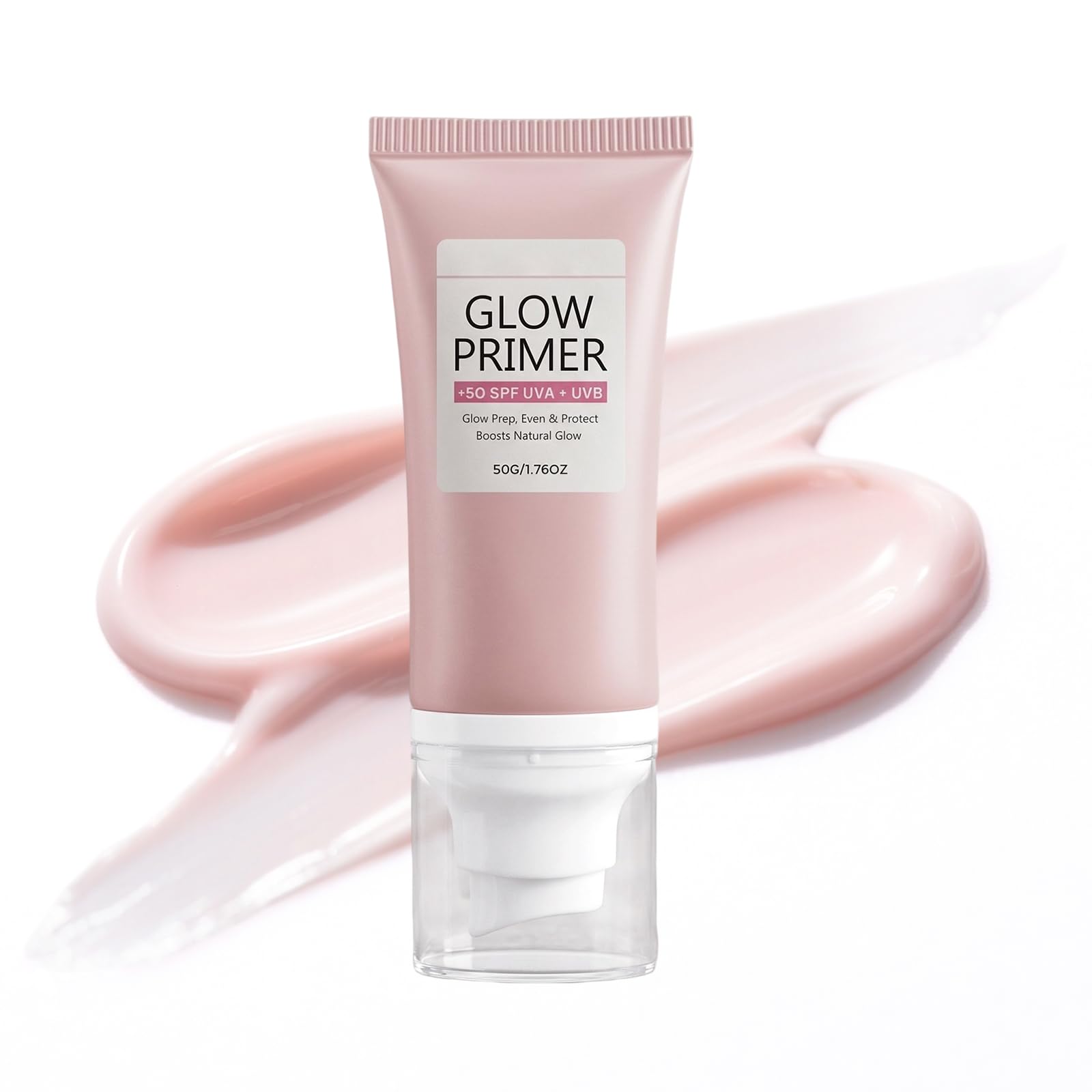 Glow Primer with SPF 50, Hydrating Makeup Base for Natural Finish