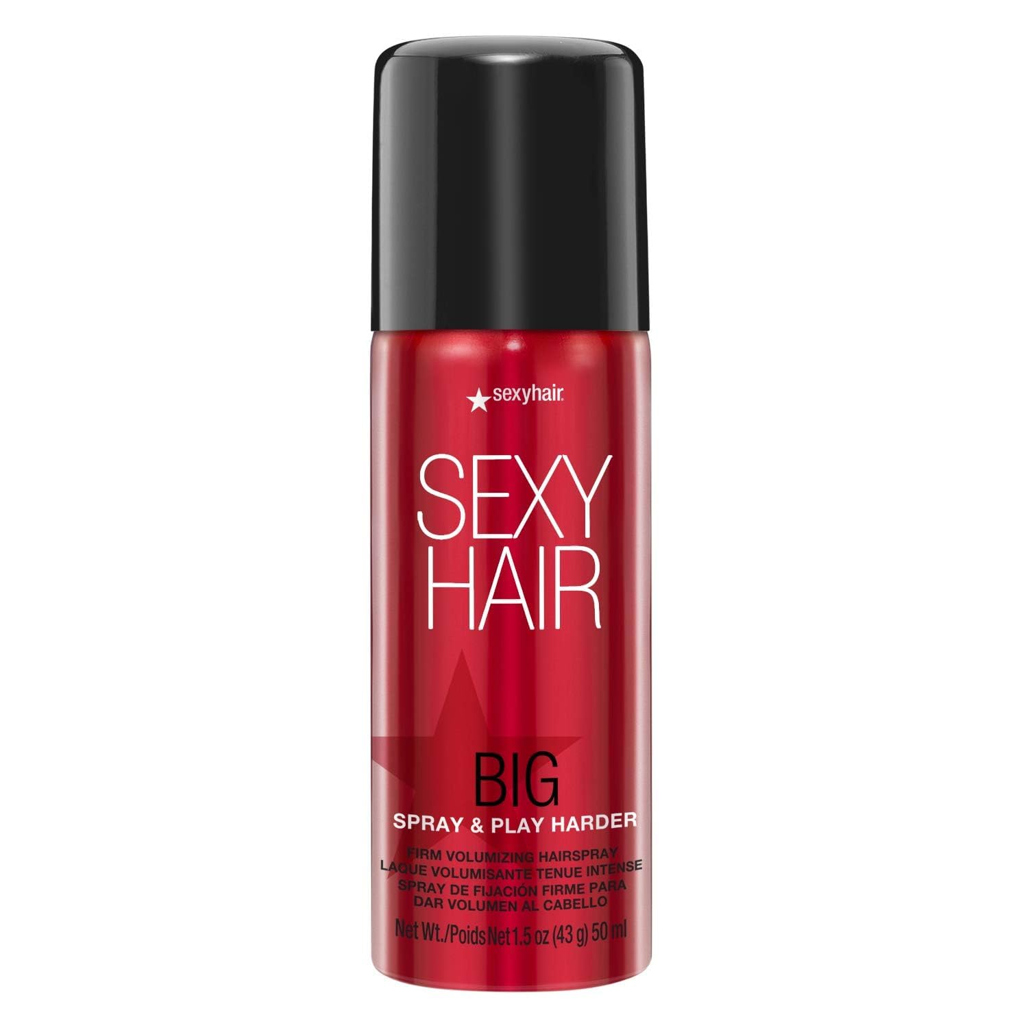 SexyHair Big Spray & Play Harder Firm Volumizing Hairspray Travel Size, 1.5 Oz | All Day Hold and Shine | Up to 72 Hour Humidity