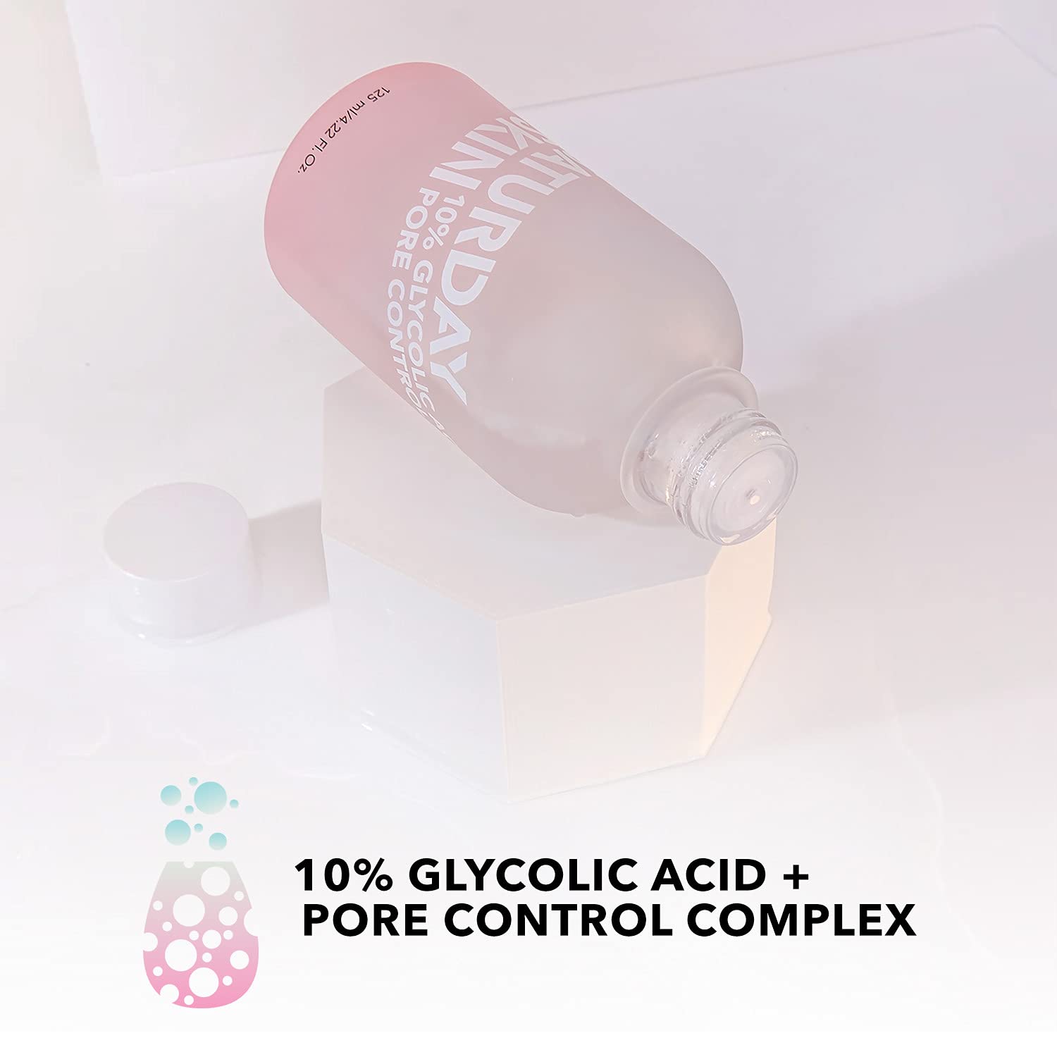Saturday Skin Pore Clarifying Toner 10% Glycolic Acid&AHA Deep Cleansing Astringent Facial Toner,Hypoallergenic Skin-Purifying F