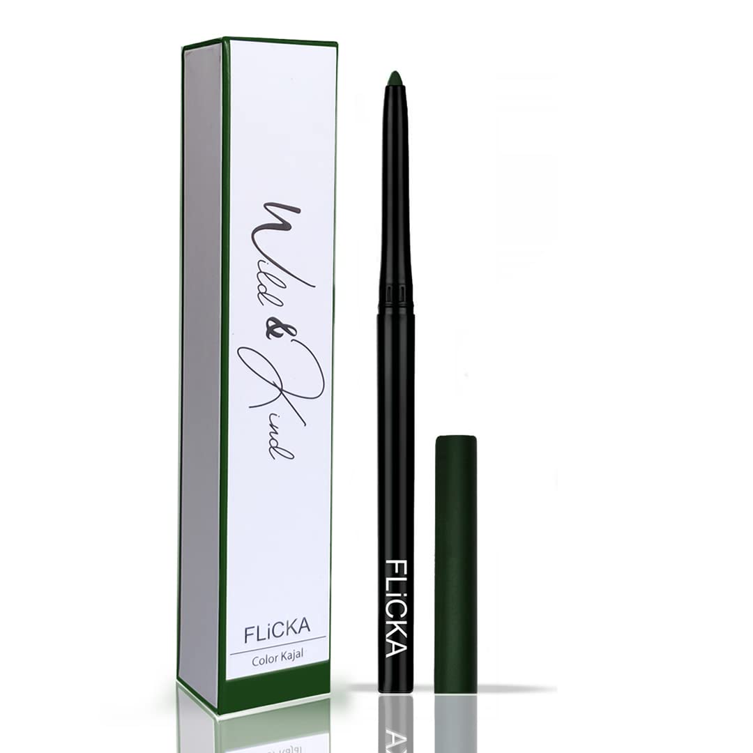 Flicka Wild & Kind Twist Kajal Pen  04 Green Treasure Waterproof & Long Lasting  0.30Gm