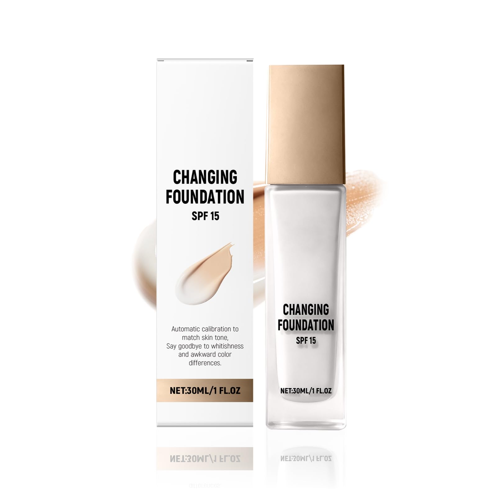 Color Changing Foundation for Mature Skin, SPF 15  Full Coverage Concealer