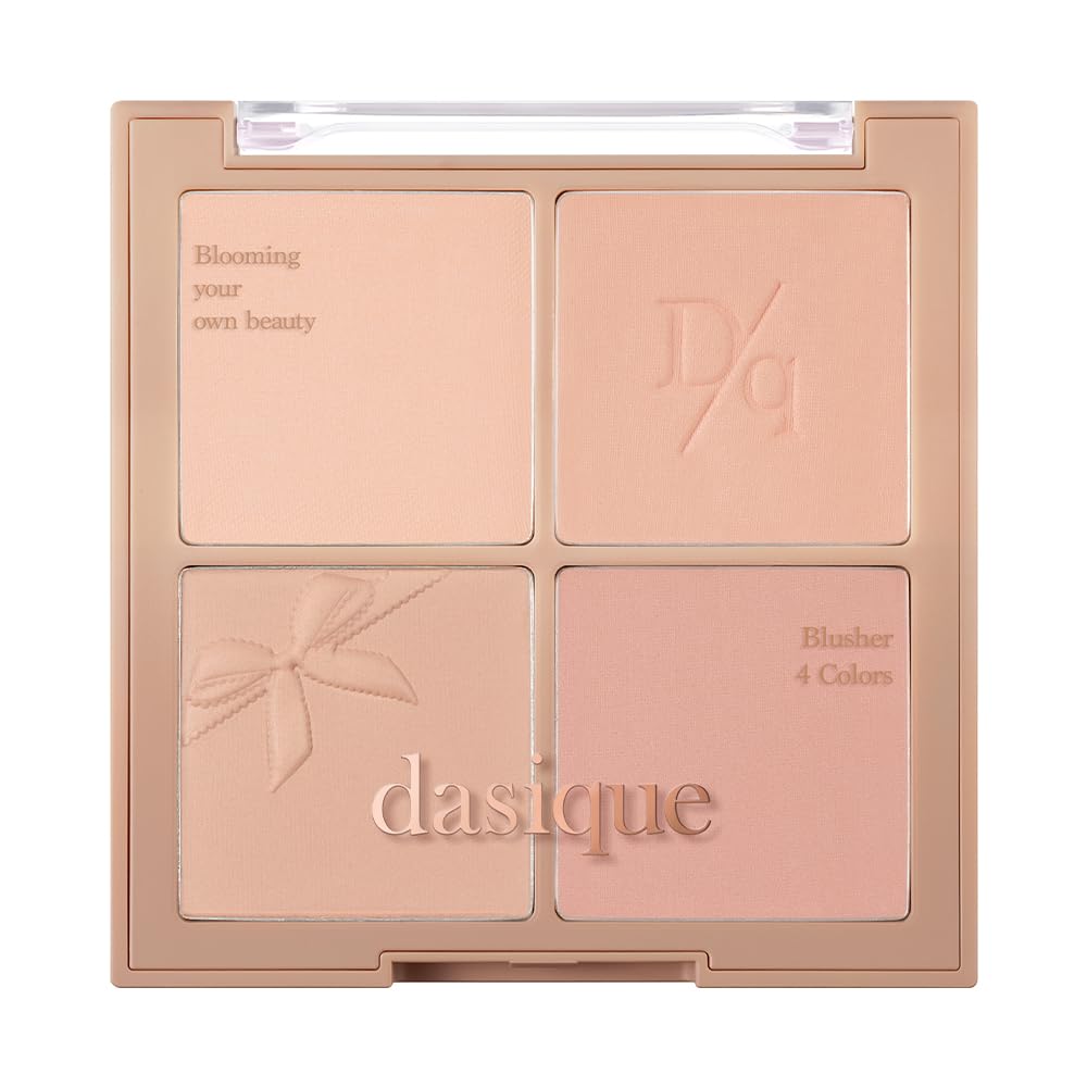 Dasique Blending Mood Cheek #10 Muted Nuts | 4 Blendable Shades In Lighteight Smooth Powder | Vegan | Korean Makeup | Blush