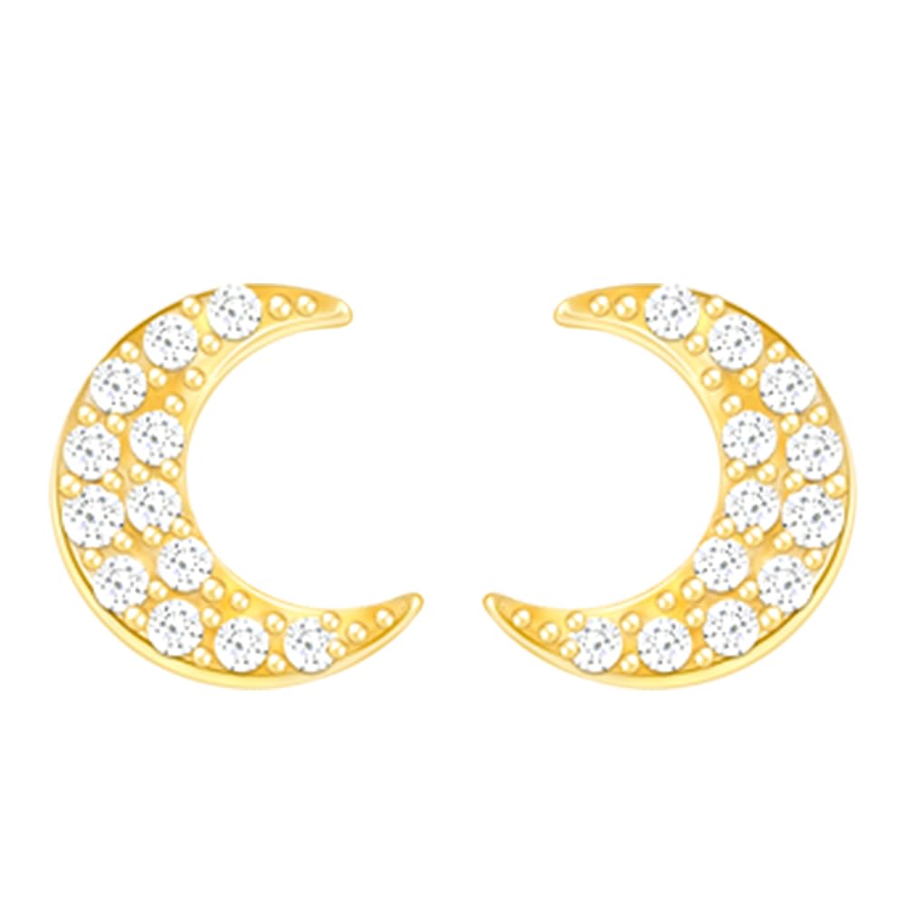 Giva 925 Silver Anushka Sharma Golden Crescent Zircon Earrings| Gifts For Girlfriend, Gifts For Women And Girls |With Certificat