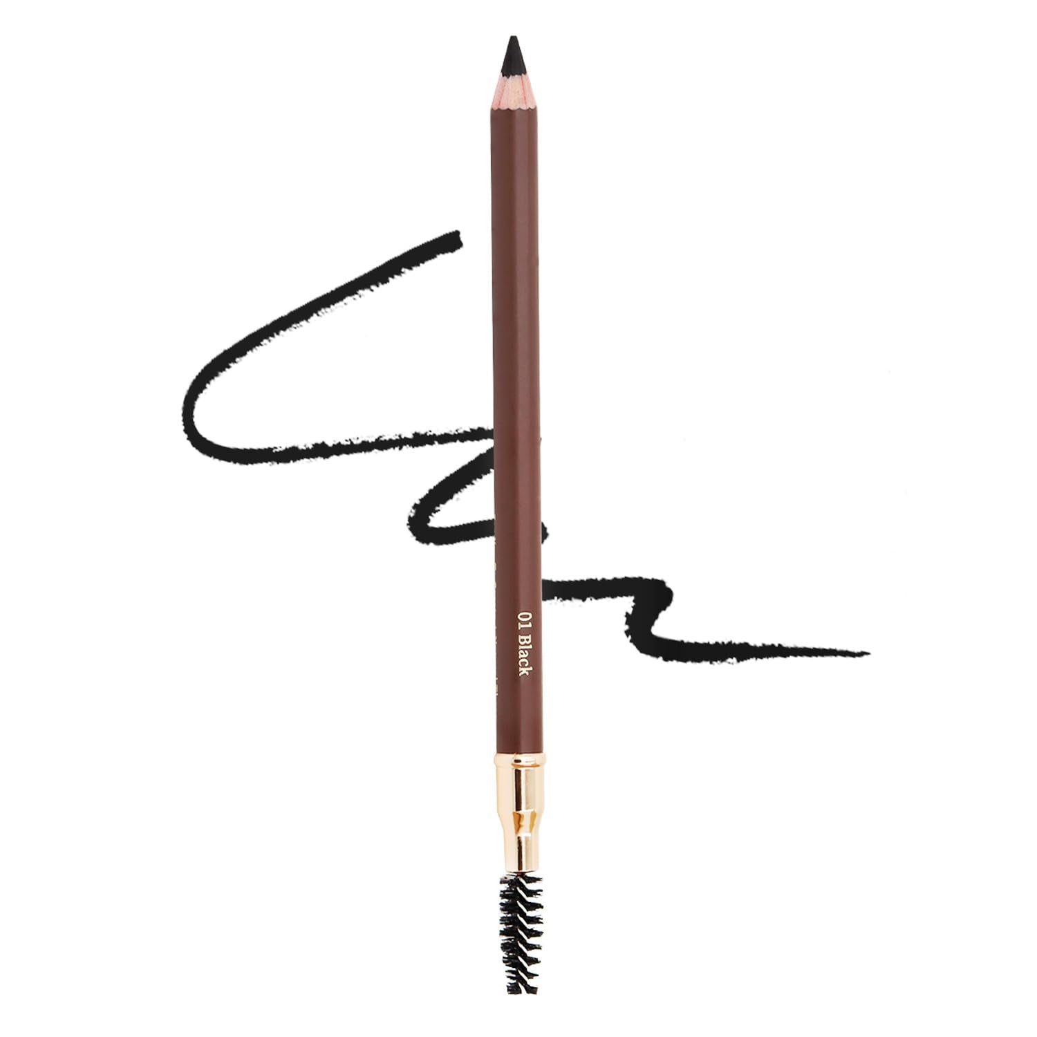 Eyebrow Pencil Longlasting Waterproof Durable Automaric Liner Eyebrow 5 Colors To Choose (5Pcs, 1# Black)