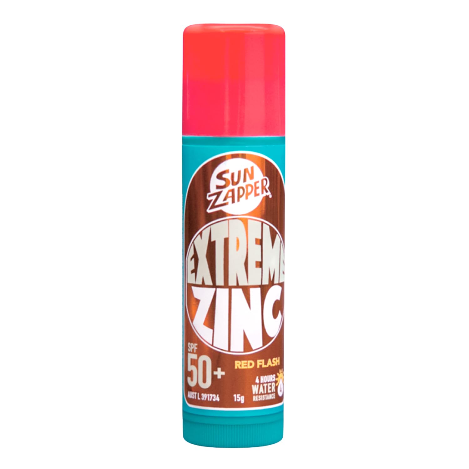 Sun Zapper (Red Flash) Extreme Zinc Stick - Red Color Mineral Sunscreen Stick Spf50+ Uva/Uvb+ Unbeatable Sun Protection Sunblock