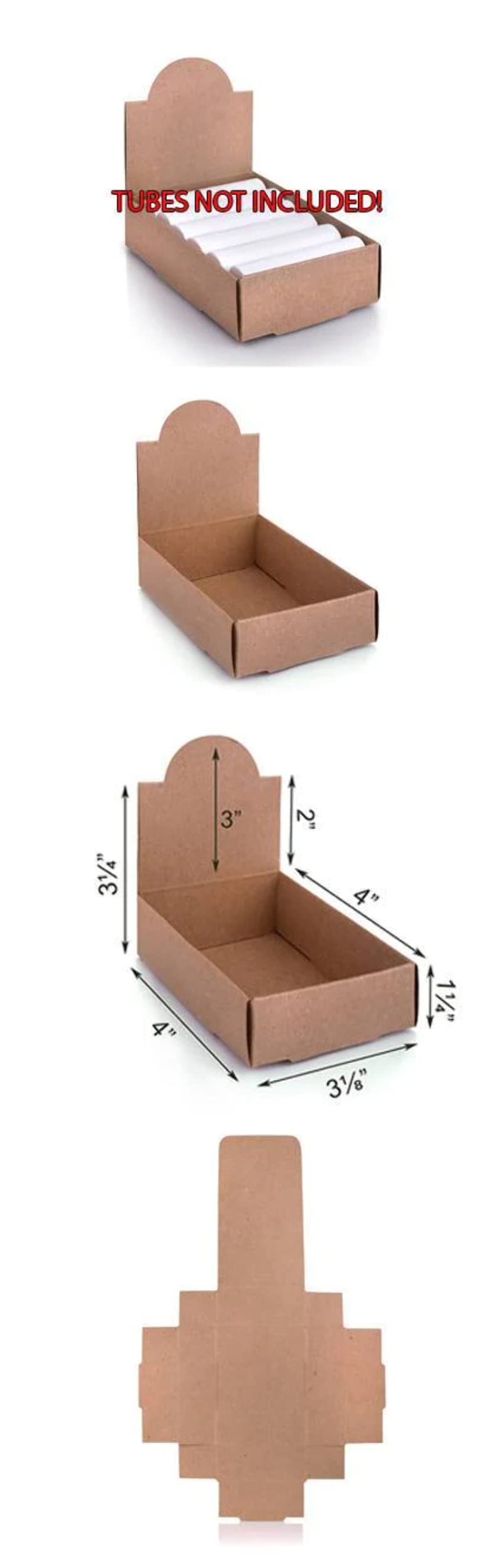 White Arched Lip Balm Tube Display Boxes (10 Boxes Per Package)