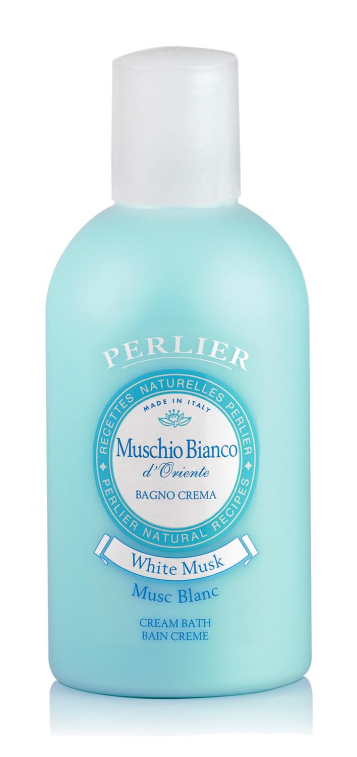 Perlier White Musk Bath Cream - Natural & Calming Aromatherapy Bubble Bath For Women And Men - Rich Foaming Formula Provides Dee