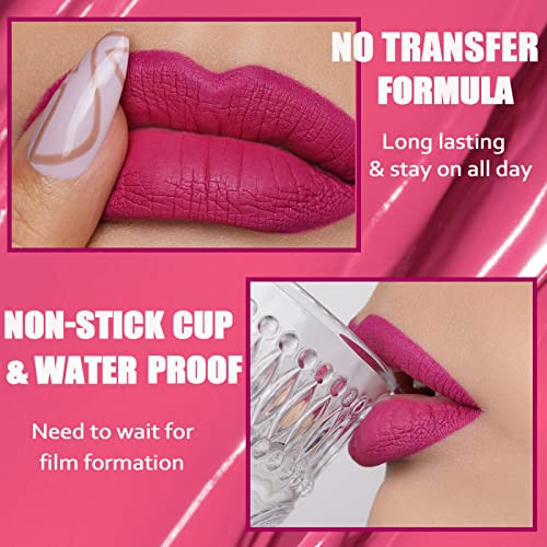 Oulac Matte Liquid Orange Lipstick For Women, Long Lasting Lipstick Waterproof Lip Stain, No Transfer, Creamy High Pigmented For