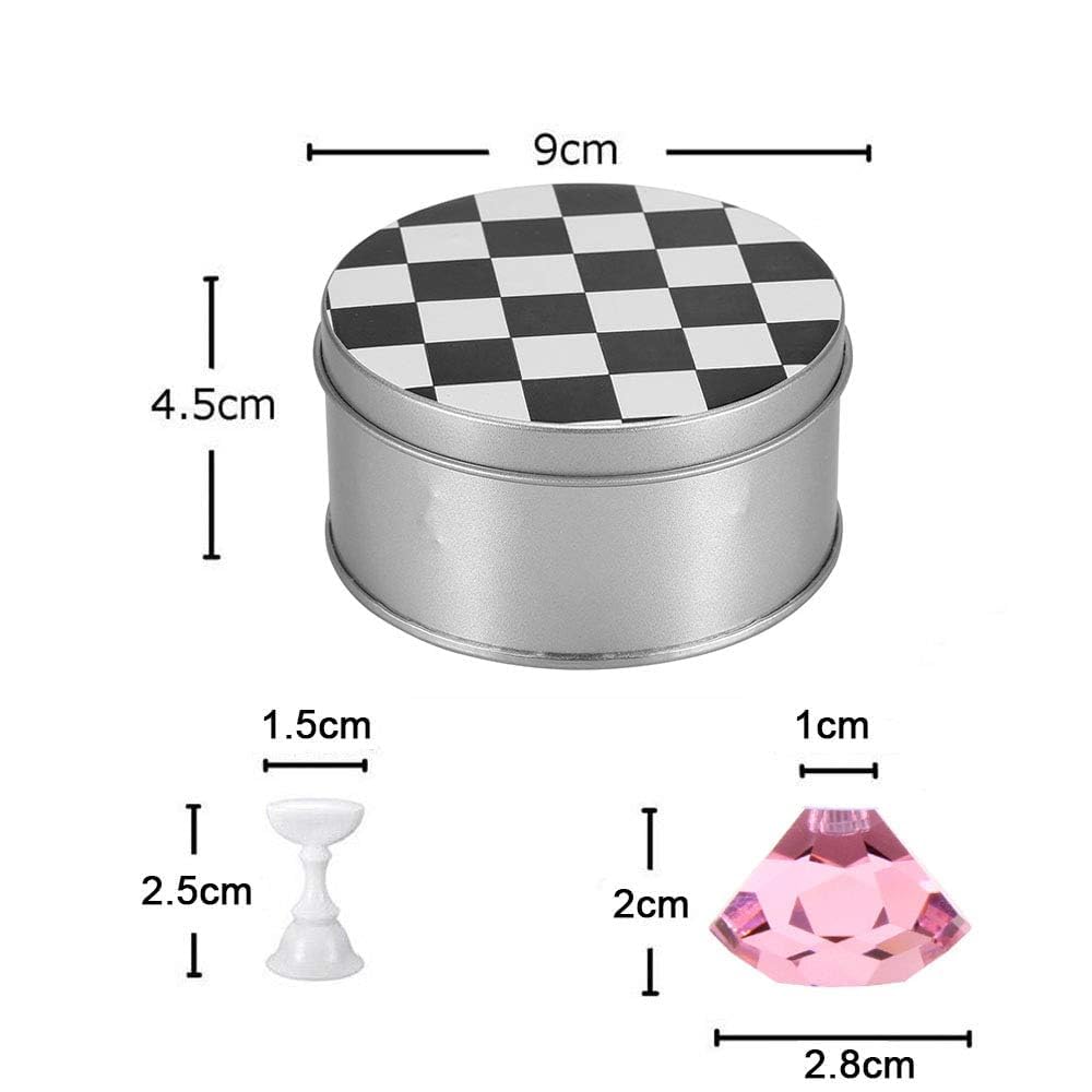 Kalolary 1 Set Nail Art Holder Practice Stand For Nail Art Display, Magnetic Nail Stand Tips Holders Crystal Holder Chessboard F