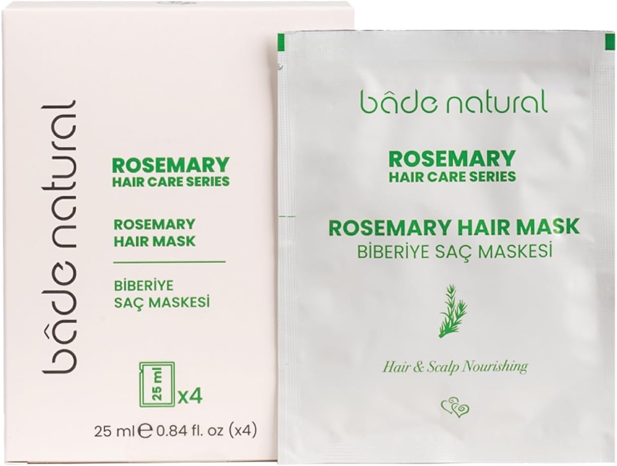 Bade Natural Rosemary Hair Mask  Nourishing & Strengthening Deep Conditioner with Biotin, Keratin, and Argan Oil  For Dry, Dam