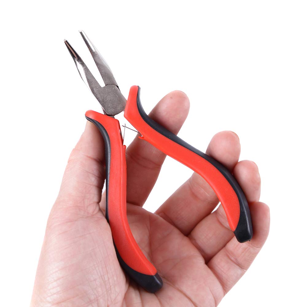 500 Pieces Micro Silicone Rings Hair Extensions Kit I-Tip Hair Pliers Micro Pulling Hook Needle Loop Threader And Micro Silicone