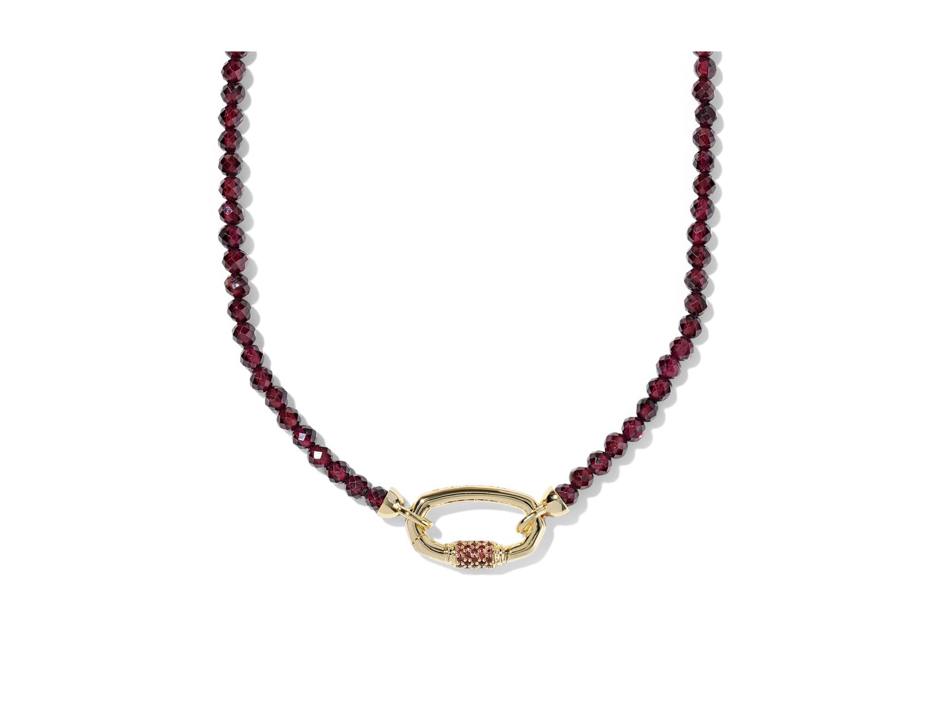 Kendra Scott, Womens, Emery Beaded Strand Necklace, Gold Red Garnet, One Size