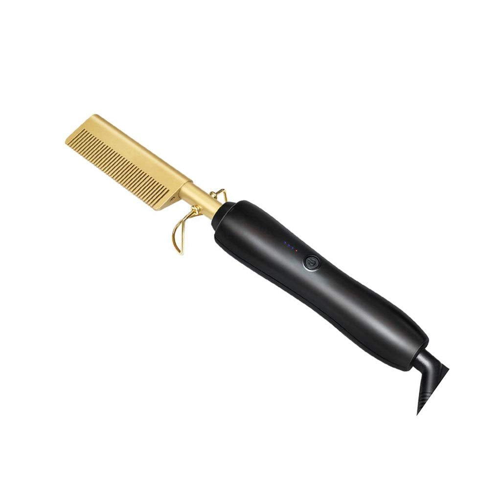 QOPCBCGN Hot Comb Hair Straightener Wet and Dry Quick Heated Electric Straightening Flat Iron High Heat Ceramic Press 450F