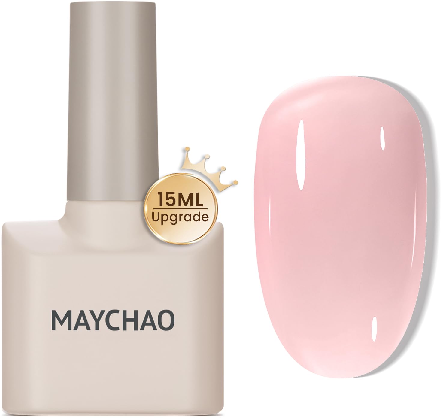 MAYCHAO 15ML Gel Nail Polish 1Pc Jelly Pink Gel Polish Soak off Translucent Pink Nail Polish Nail Art Manicure Salon DIY at Home