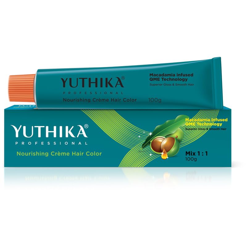 Yuthika Professional Creme Hair Colour 100Gm, Cherry Red | Full Grey Coverage | Permanent Hair Color For Women & Men | Vibrant, 