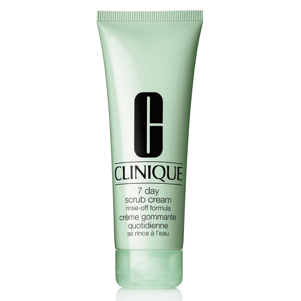 Clinique 7 Day Daily Gentle Face Exfoliator Lightweight Scrub Cream With Silica For All Skin Types, 8.5 Fl Oz