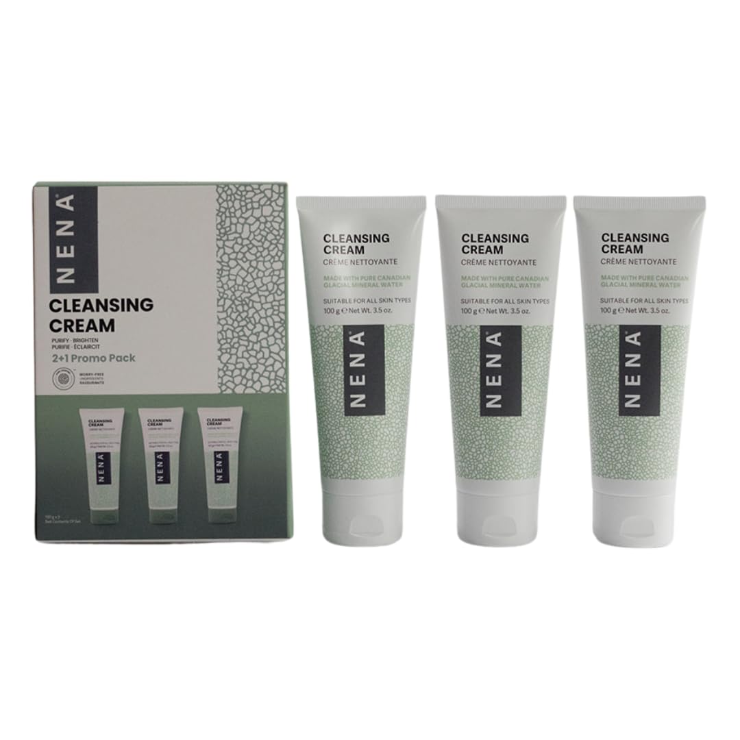 NENA Facial Cleanser 2+1 Promo Pack Buy 2, Get 1 Free for All Skin Types - EWG Verified - Gentle and Natural Liquid