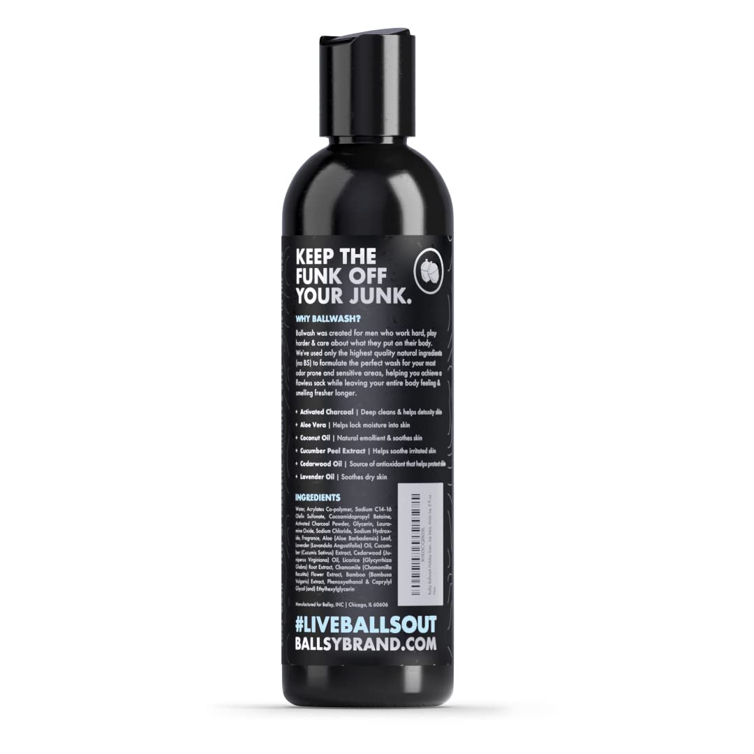 Ballsy Ballwash Holiday Scent Charcoal Body Wash For Men, Natural Soap, Moisturizing, Shower Gel, W/Coconut Oil And Aloe Vera, A