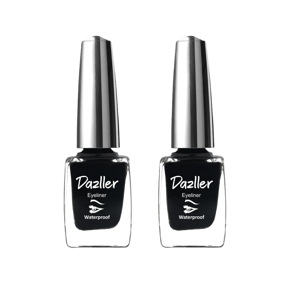 Dazller Liquid Eyeliner|Waterproof|Precise Application|Smudge-Proof|Vibrant Matte|Long Stay|Quick Dry|Duo Black|19Ml