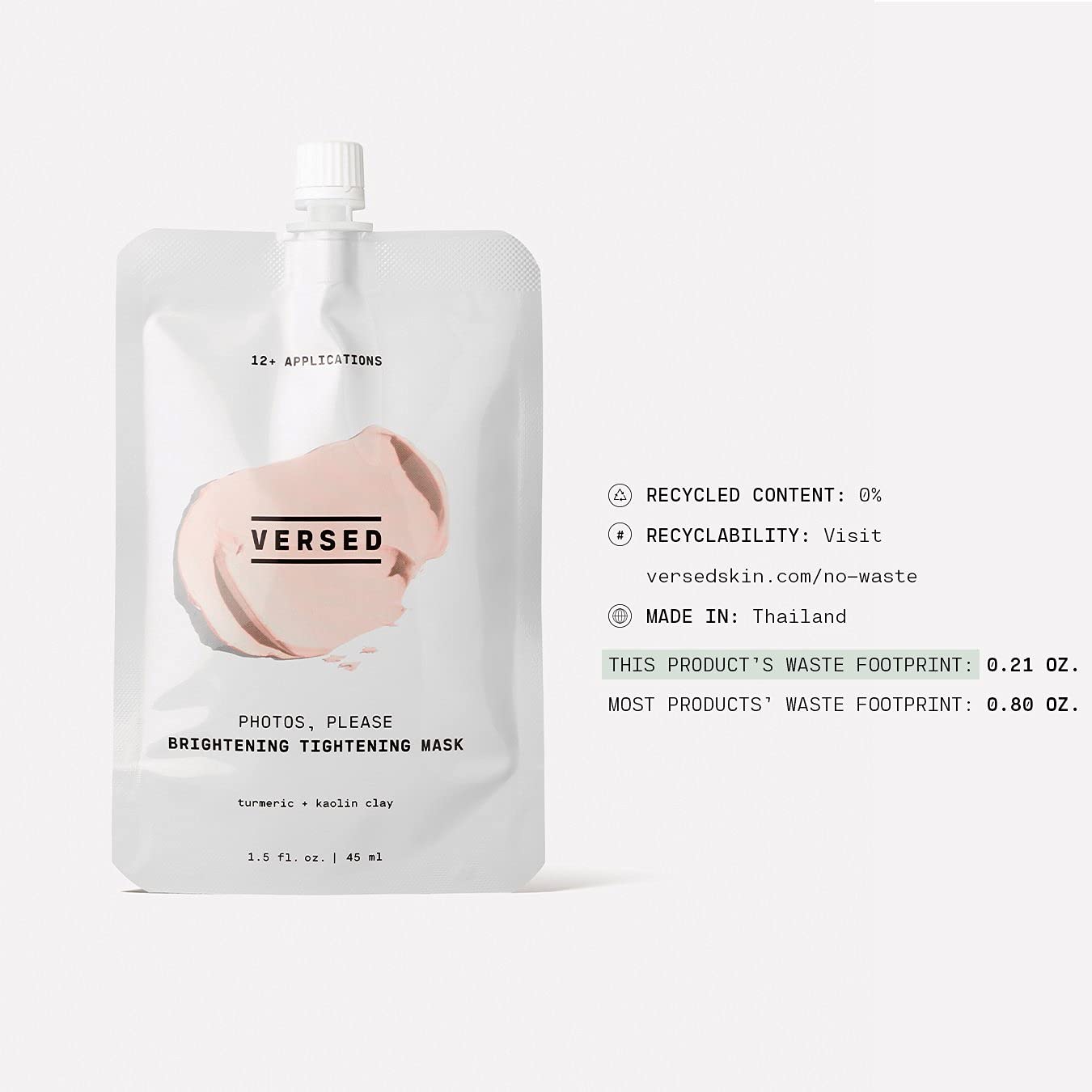 Versed Photos, Please - Tightening, Brightening Face Mask with Turmeric and Kaolin Clay - Pore-Tightening, Hydrating Facial Mask