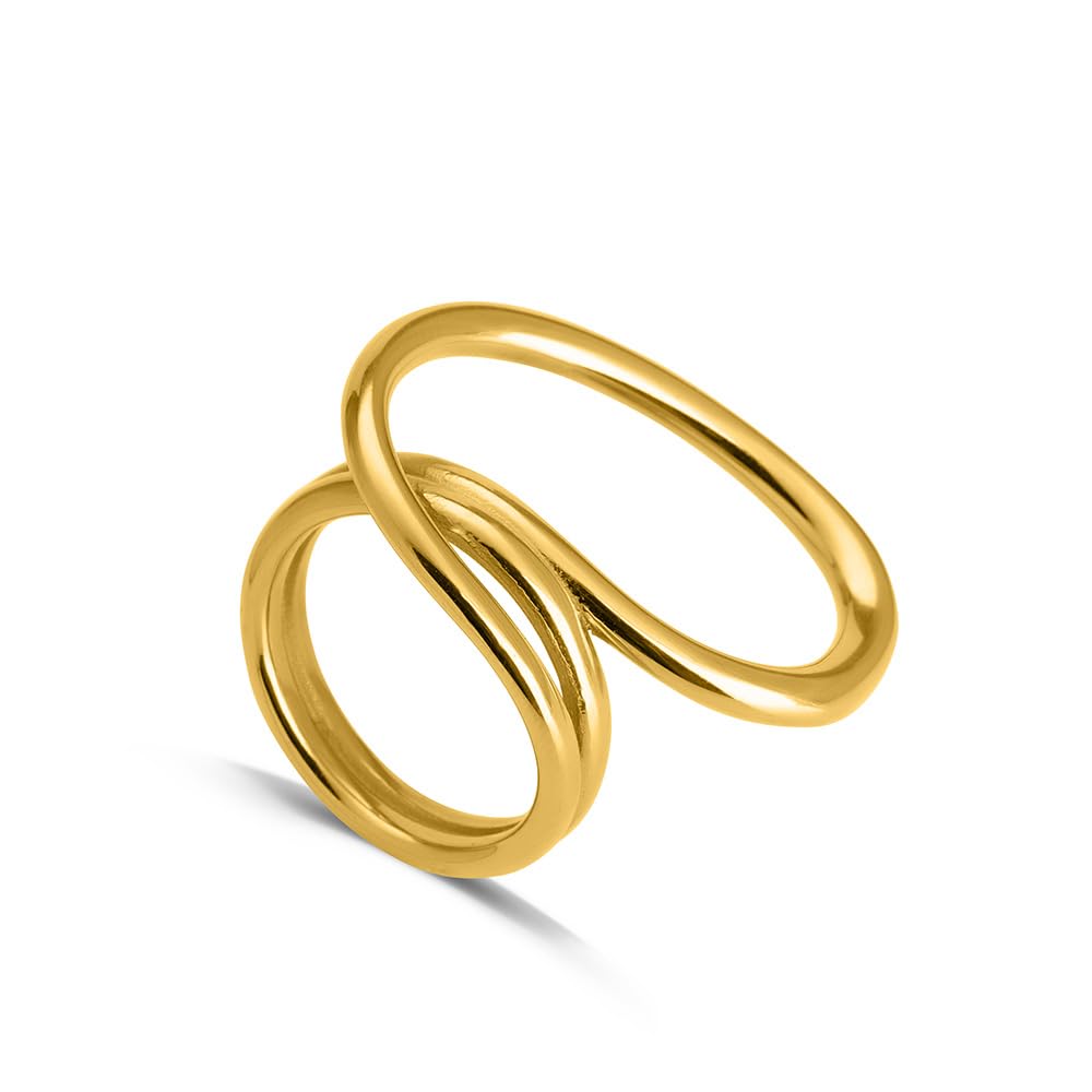 Palmonas Irregular Modern Gold Ring For Womens  Waterproof & AntiTarnish (Size7)